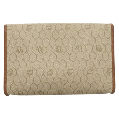 Christian Dior Vintage Honeycomb chain Canvas, BEIGE, CANVAS, Handbag