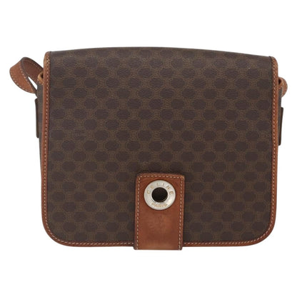 Celine Macadam Shoulder Bag PVC Leather, BROWN, PVC, Shoulder bag