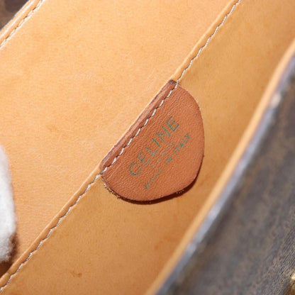 Celine Vintage Macadam Handbag Canvas and Leather, BROWN, CANVAS, Handbag