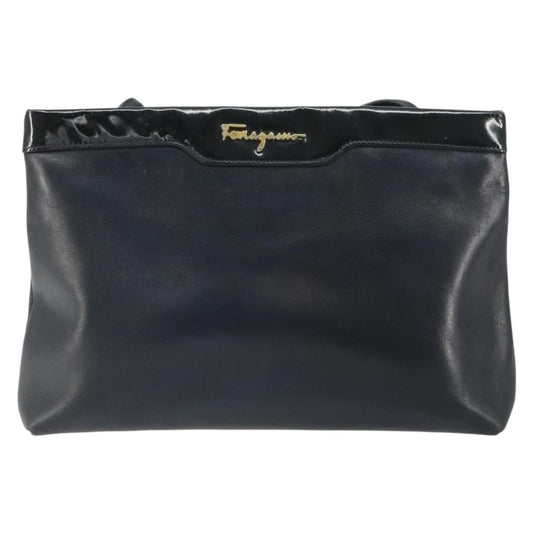 Salvatore Ferragamo Vintage Shoulder Bag Leather, BLACK, LEATHER, Shoulder bag
