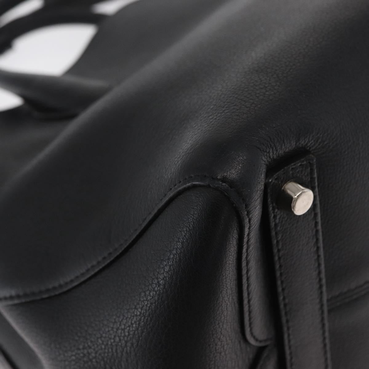 Christian Dior Open Bar Bag Leather, BLACK, LEATHER, Handbag