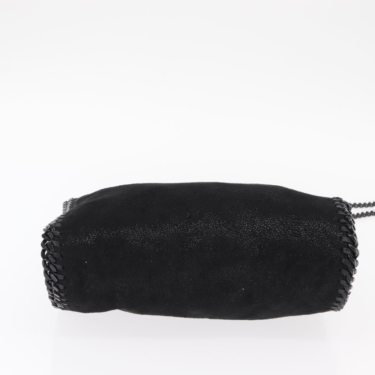 Stella McCartney Falabella Fold Over Bag Shaggy Deer, BLACK, POLYESTER, Shoulder bag