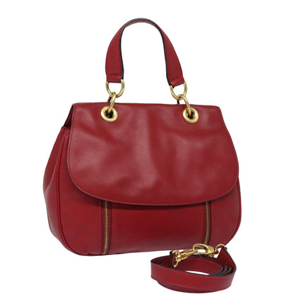Celine Handbag Leather, RED, LEATHER, Handbag