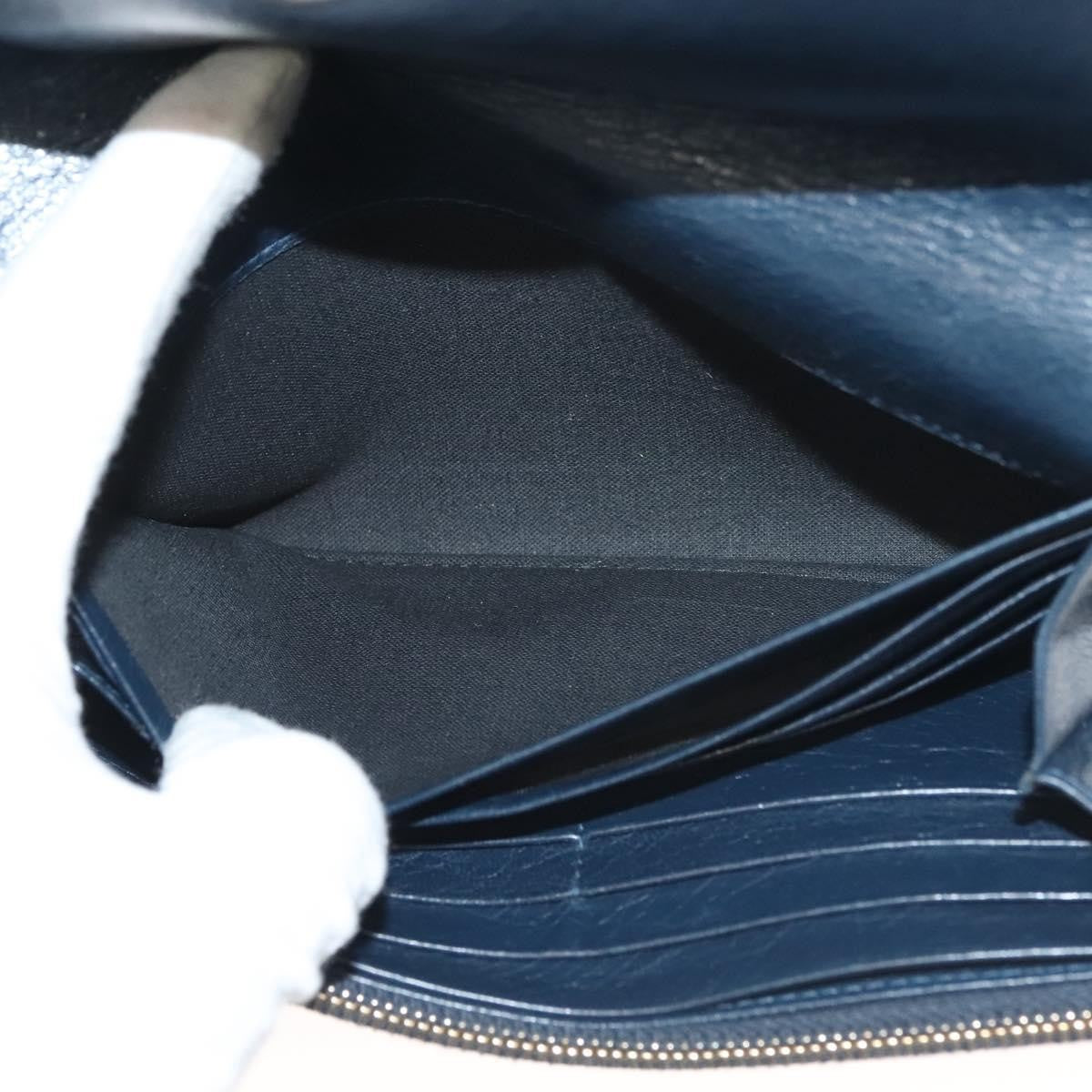 Balenciaga Giant Money Flap Wallet Leather, NAVY, LEATHER, Wallets