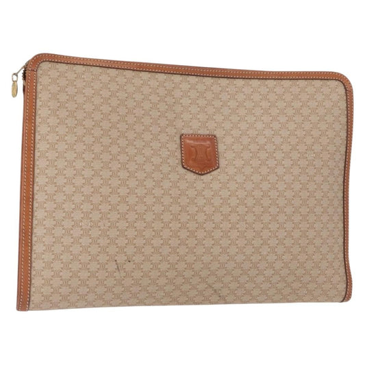 Celine Macadam Pochette Clutch, BEIGE, PVC, Clutche & pouche
