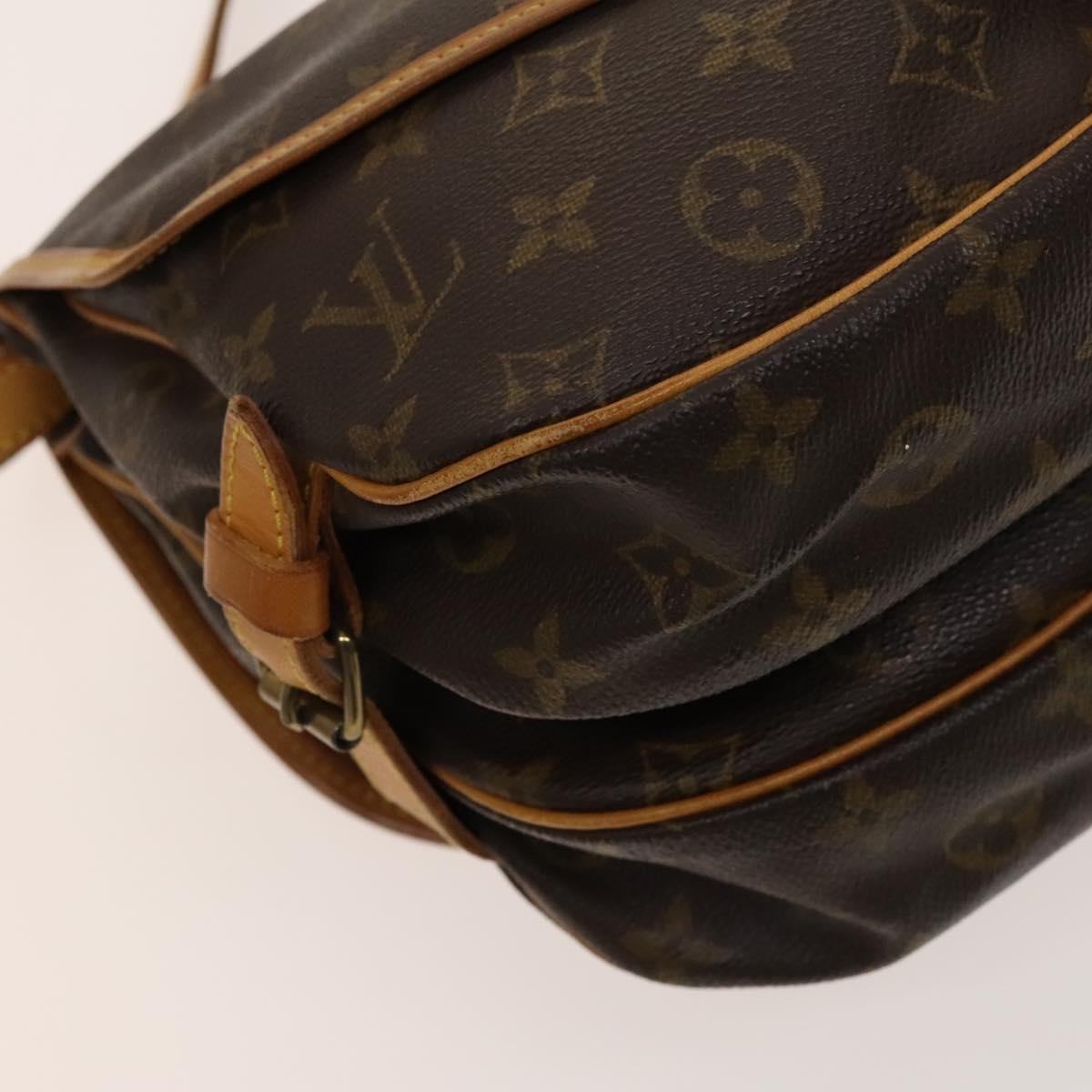 Louis Vuitton Saumur Handbag Monogram Canvas, BROWN, CANVAS, Shoulder bag