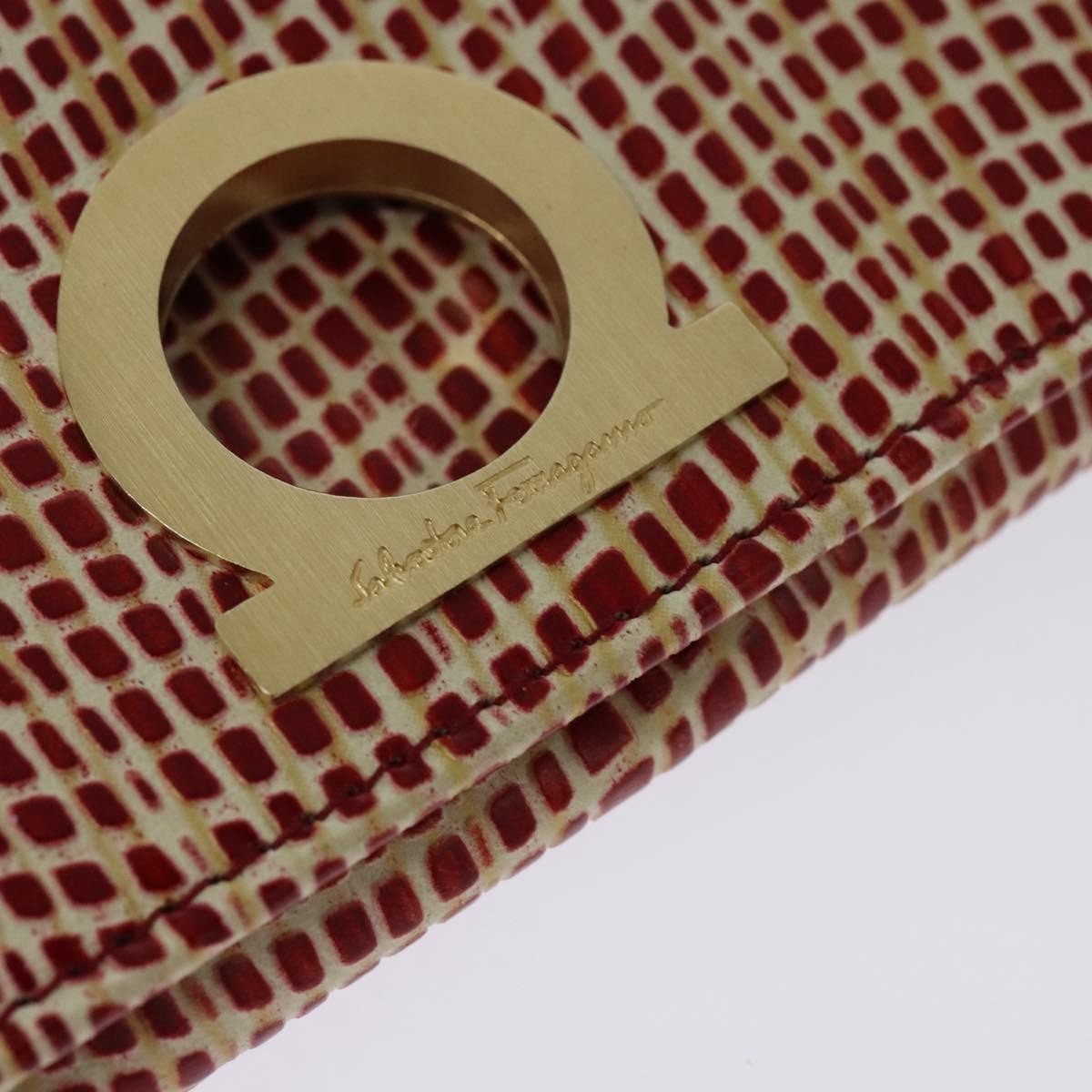 Salvatore Ferragamo Gancini Shoulder Bag Leather, RED, LEATHER, Shoulder bag