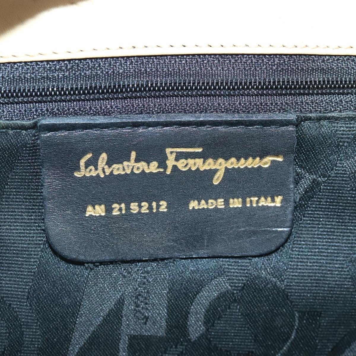 Salvatore Ferragamo Vintage Shoulder Bag Leather, BEIGE, LEATHER, Shoulder bag