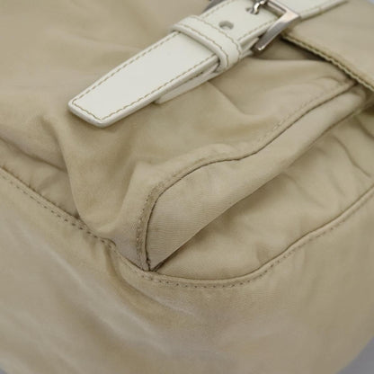 Prada Double Buckle Flap Messenger Bag Tessuto, BEIGE, NYLON, Shoulder bag