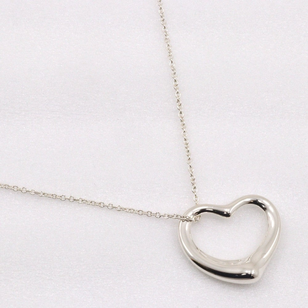 Tiffany & Co. Elsa Peretti Open Heart Pendant Necklace Sterling Silver, SILVER, SILVER, Necklace