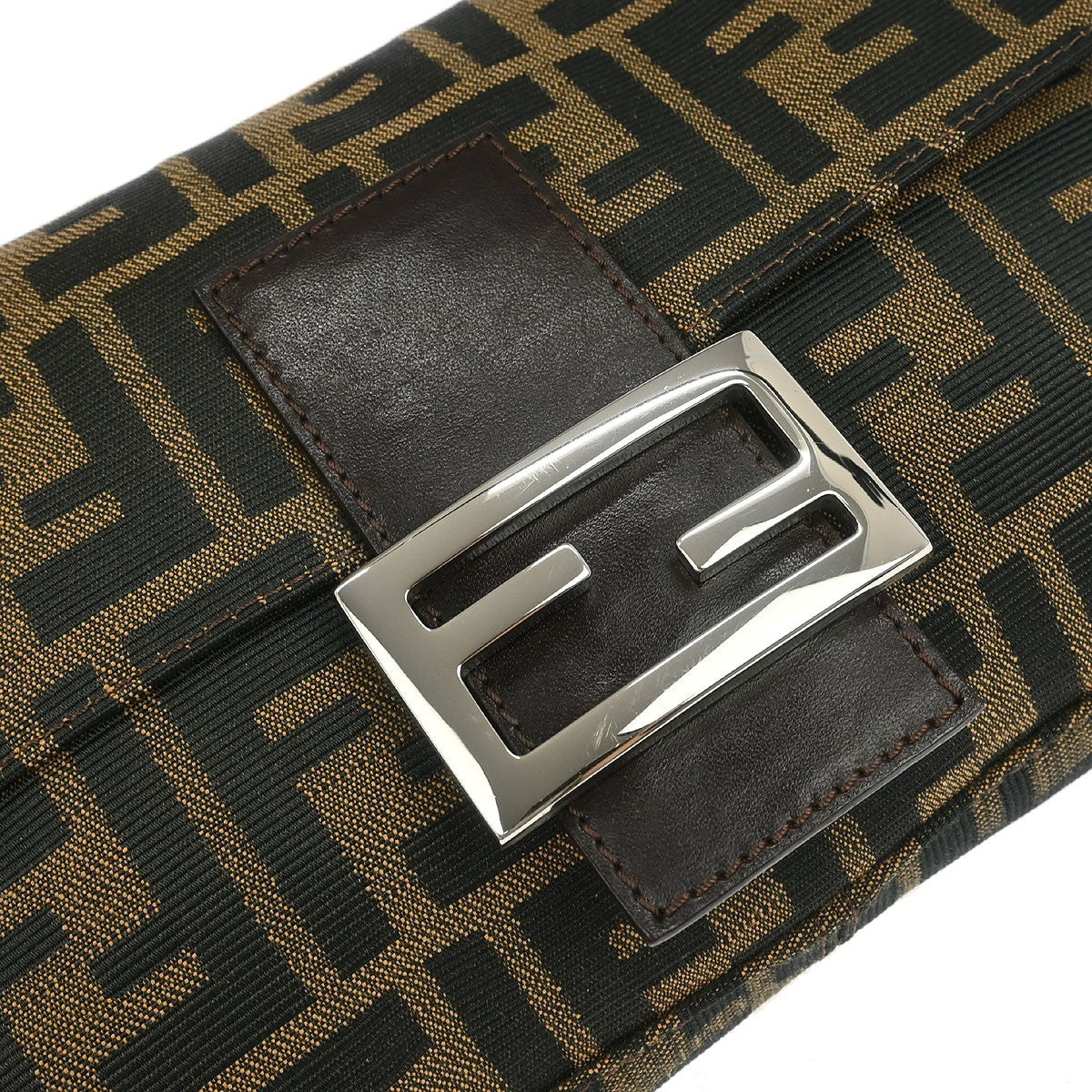 Fendi Baguette Bag Zucca Canvas, BROWN, CANVAS, Handbag