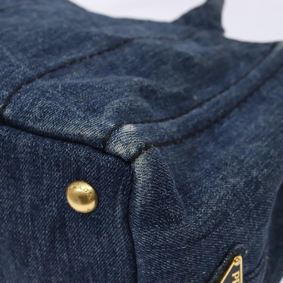 Prada Canapa Convertible Tote Denim, BLUE, DENIM_JEANS, Tote bag