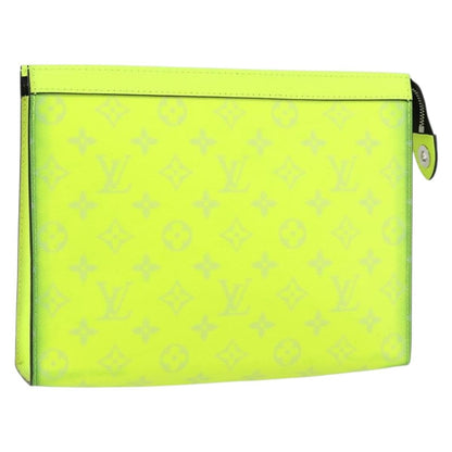 Louis Vuitton Pochette Voyage Monogram Taigarama, YELLOW, LEATHER, Clutche & pouche