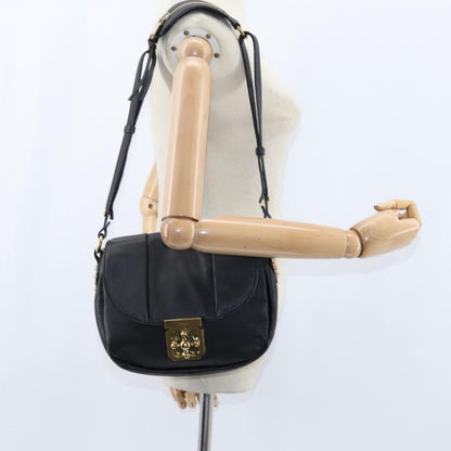 Chloe Elsie Crossbody Bag Leather, BLACK, LEATHER, Shoulder bag
