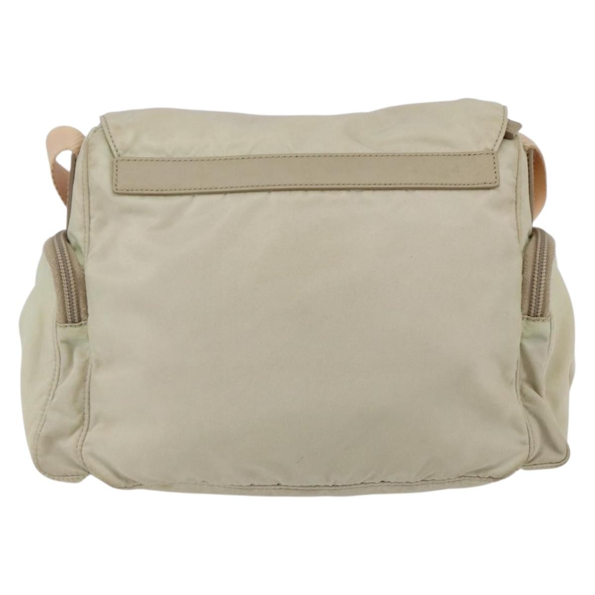Prada Buckle Messenger Bag Tessuto, Beige, Nylon, Shoulder Bag