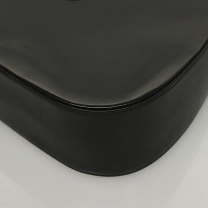 Salvatore Ferragamo Gancini Shoulder Bag Leather, BLACK, LEATHER, Shoulder bag