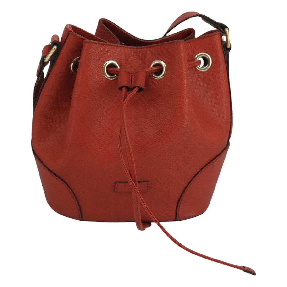 Gucci Bright Bucket Bag Diamante Leather, ORANGE, LEATHER, Handbag