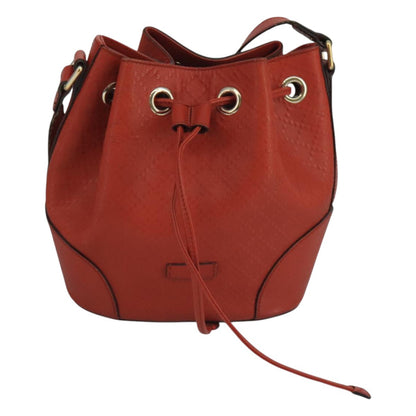Gucci Bright Bucket Bag Diamante Leather, ORANGE, LEATHER, Handbag