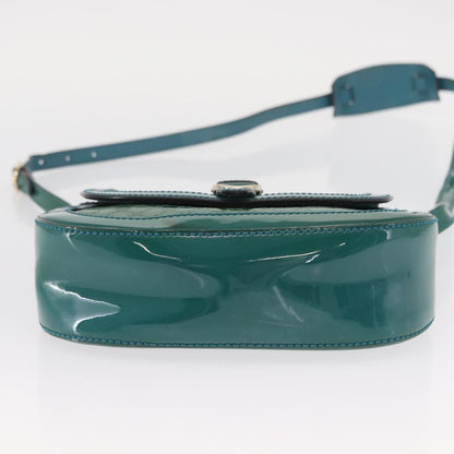 Gucci Vintage Flap Shoulder Bag Patent Leather, TURQUOISE, PATENT_LEATHER, Shoulder bag
