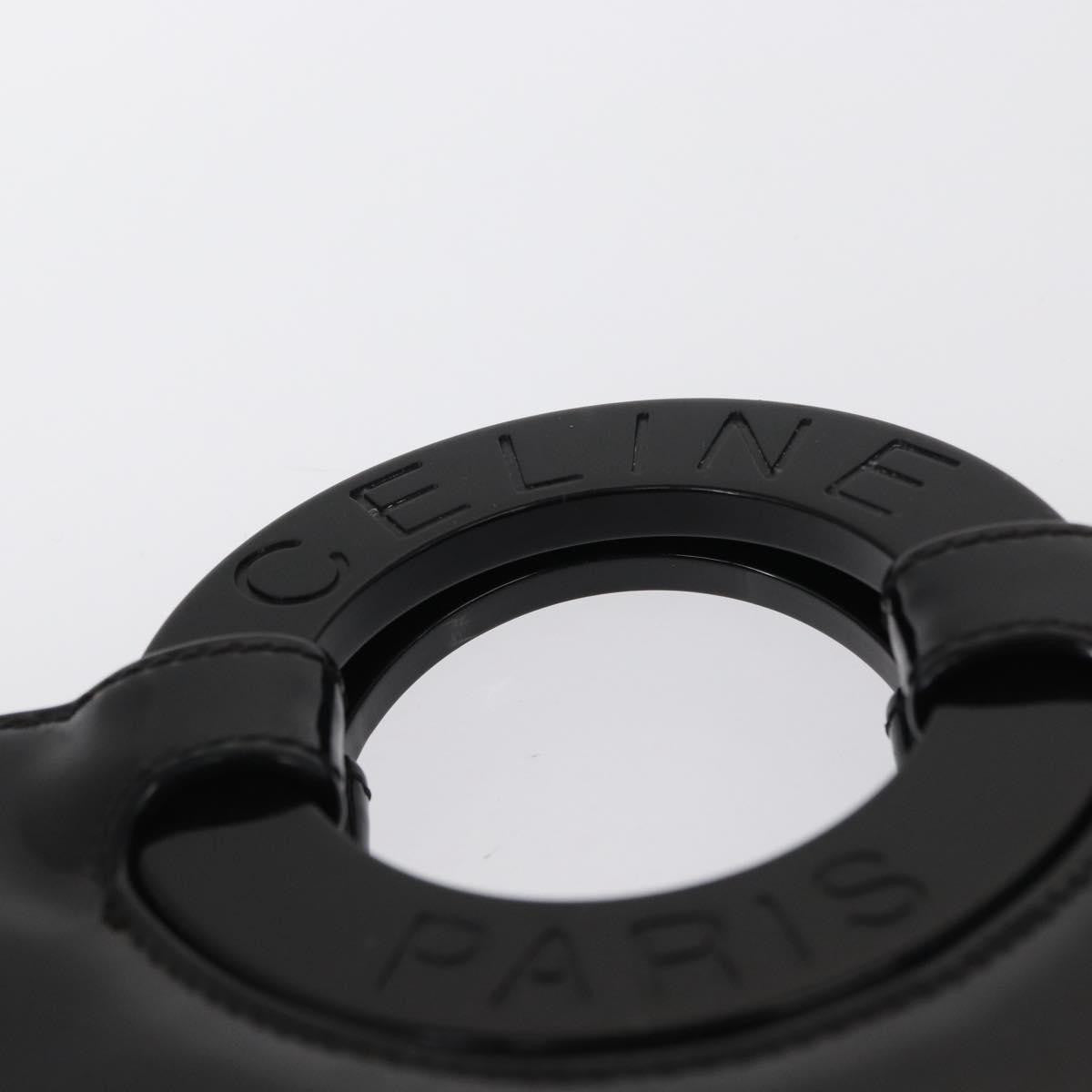 Celine Circle Logo Handbag Patent Leather, BLACK, PATENT_LEATHER, Handbag