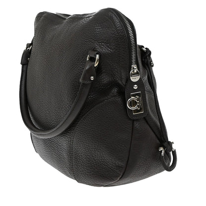 Salvatore Ferragamo Gancini handbag Leather, GRAY, LEATHER, Handbag