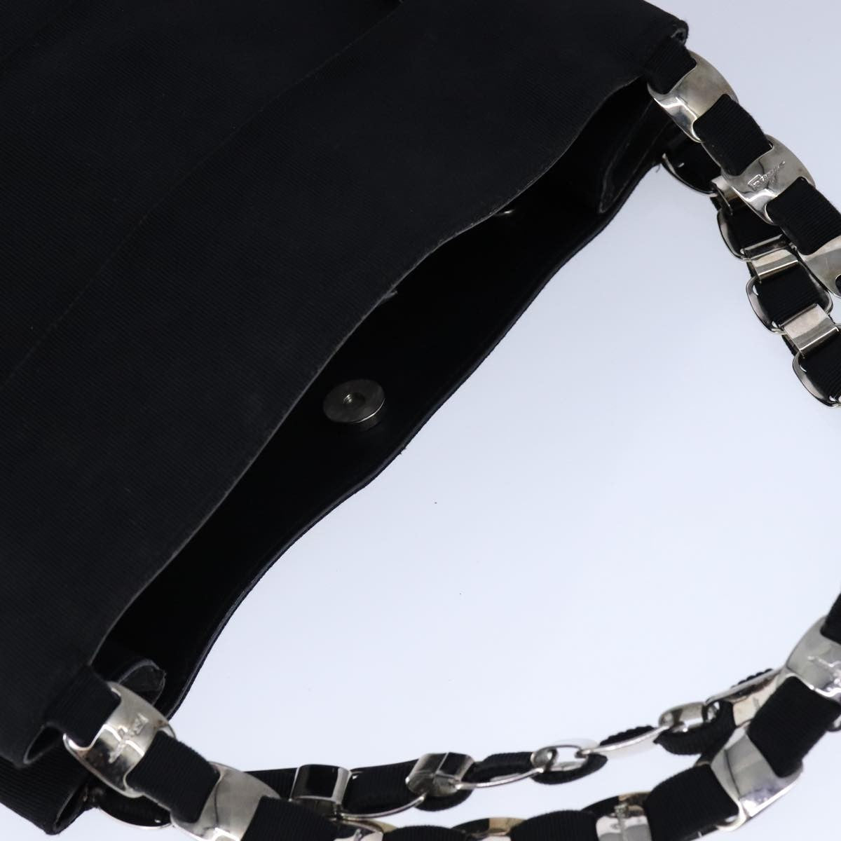 Salvatore Ferragamo Gancini Tote Gancini Canvas, BLACK, CANVAS, Tote bag