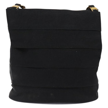 Salvatore Ferragamo Vala Shoulder Bag Canvas, BLACK, CANVAS, Shoulder bag