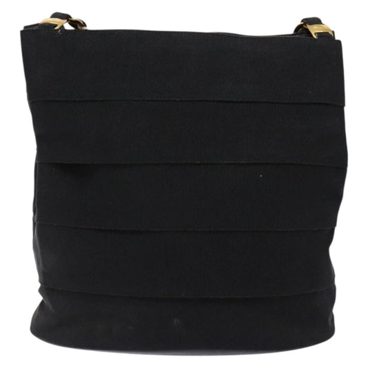 Salvatore Ferragamo Vala Shoulder Bag Canvas, BLACK, CANVAS, Shoulder bag