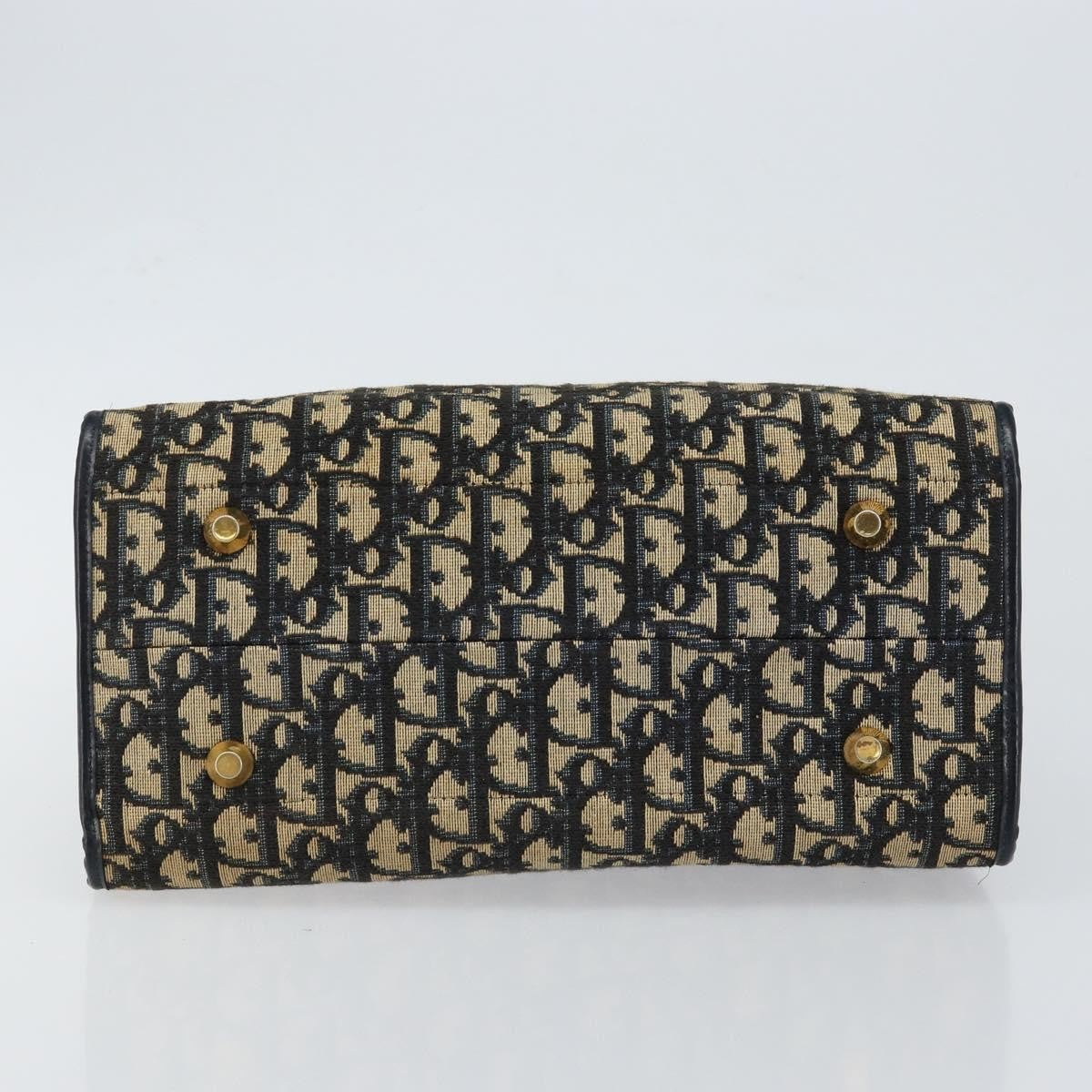 Christian Dior Vintage Trotter Handbag Canvas, NAVY, CANVAS, Handbag