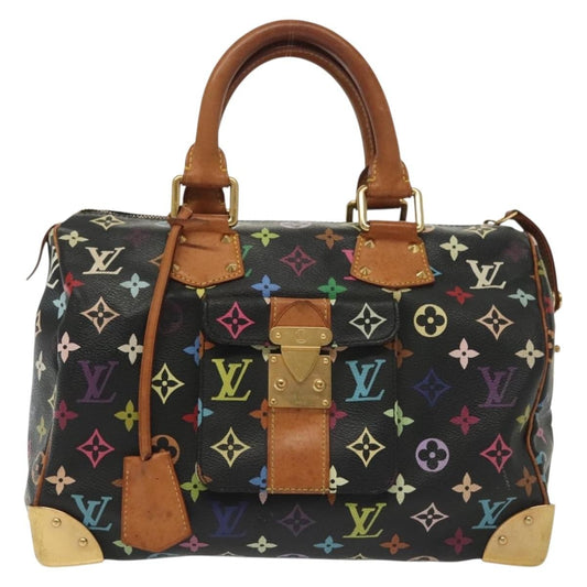 Louis Vuitton Speedy Handbag Monogram Multicolor, BLACK, CANVAS, Handbag