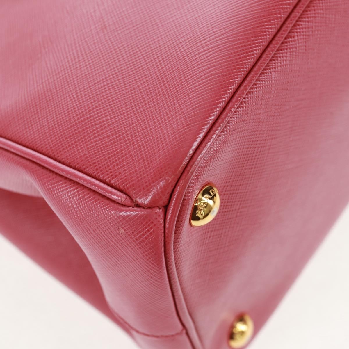Prada Double Zip Lux Tote Saffiano Leather, Pink, Leather, Handbag