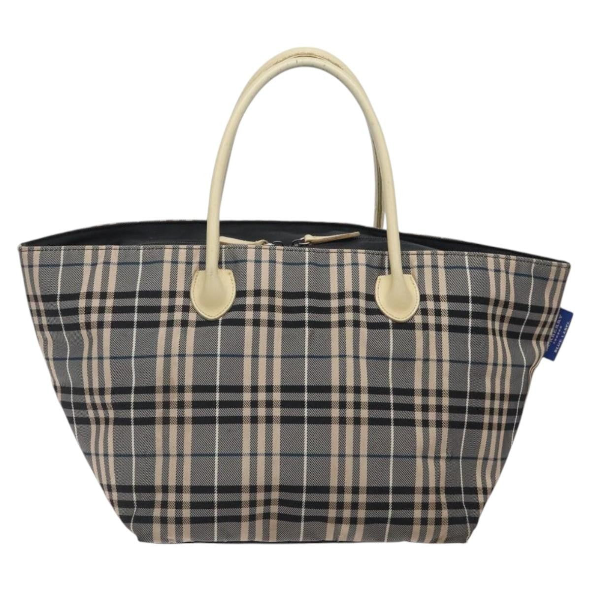 Burberry Nova Check Tote canvas check pattern, NAVY, CANVAS, Tote bag