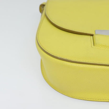 Celine Trotteur Crossbody Bag Grainy Leather, YELLOW, LEATHER, Crossbody bag