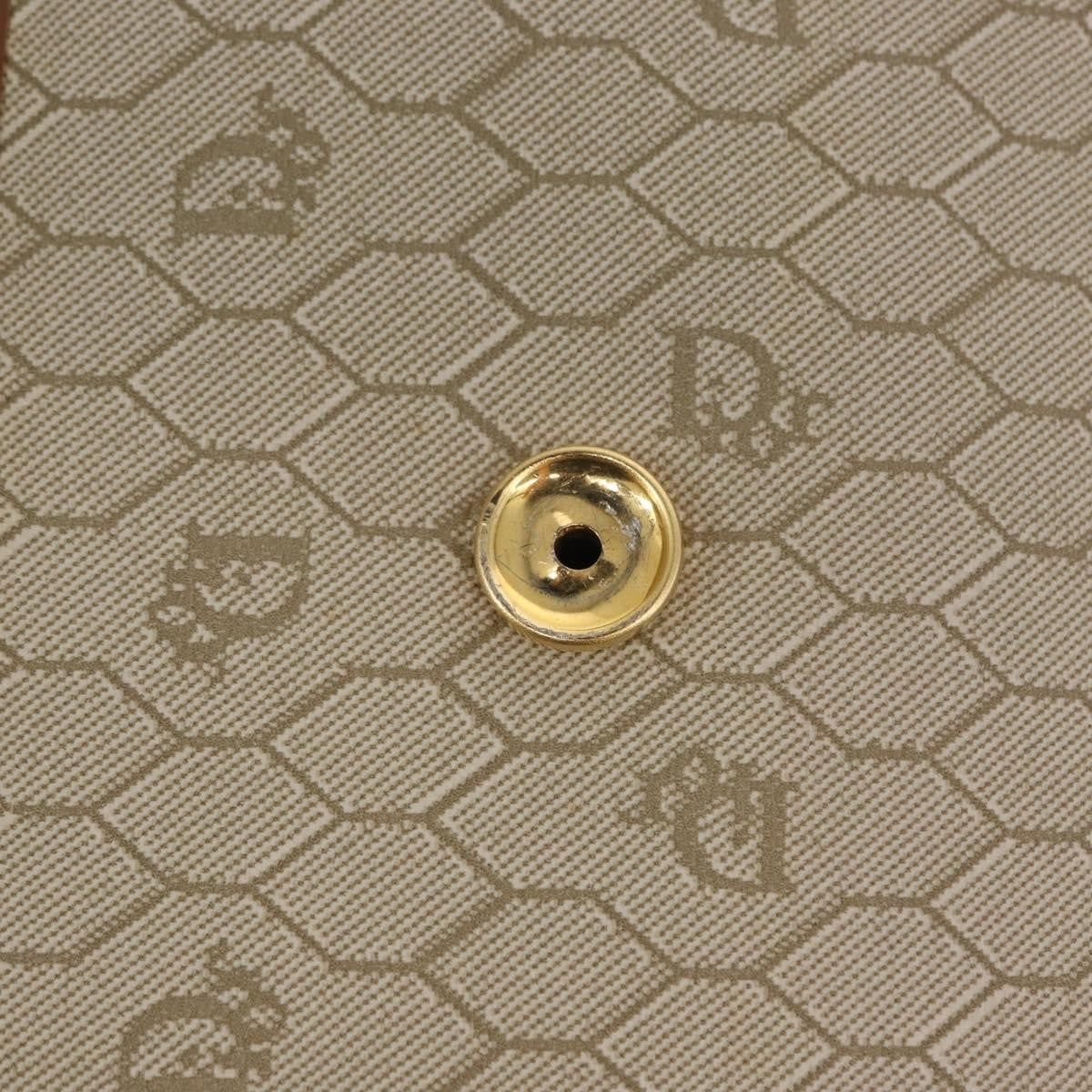 Christian Dior Vintage Honeycomb Flap Crossbody Bag Coated Canvas, BEIGE, CANVAS, Shoulder bag