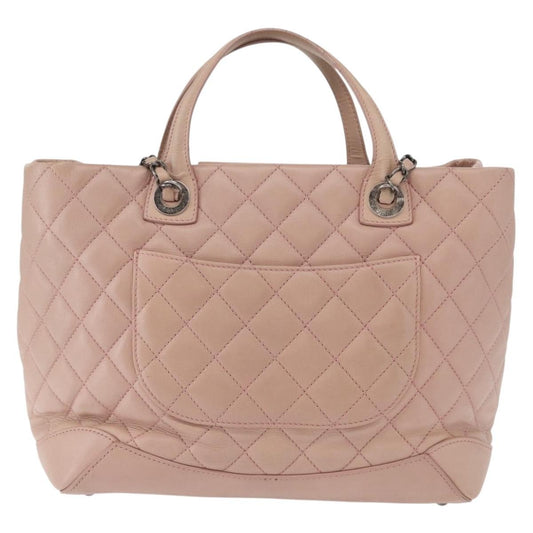 Chanel Easy Shopping Tote Quilted Calfskin, PINK, LEATHER, Tote bag