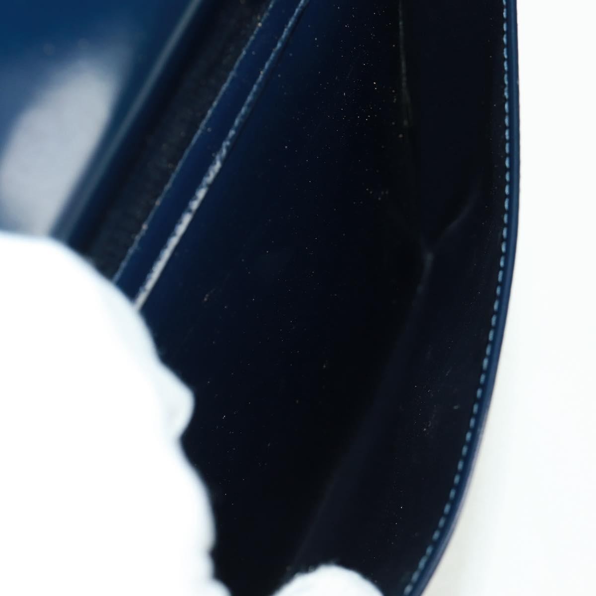 Gucci Vintage Bamboo Shoulder Bag Leather, NAVY, LEATHER, Shoulder bag