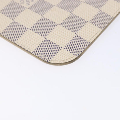 Louis Vuitton Neverfull Pochette Damier, WHITE, CANVAS, Tote bag