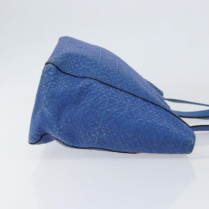 Loewe Vintage Anagram Tote Leather, BLUE, LEATHER, Tote bag