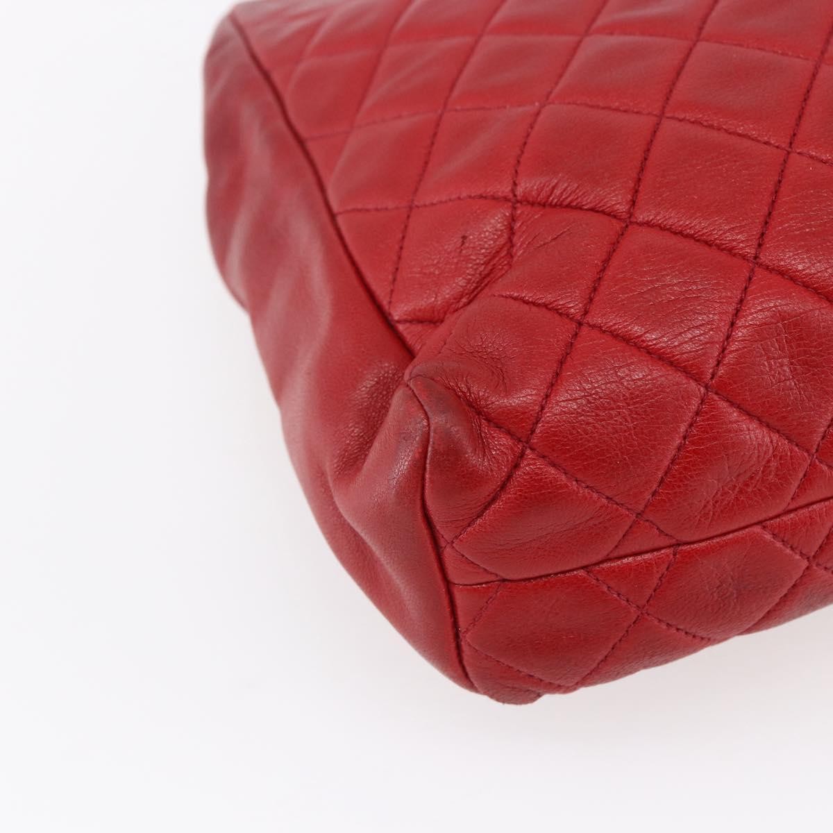Chanel Vintage Shopping Tote Quilted Lambskin, RED, LEATHER, Tote bag