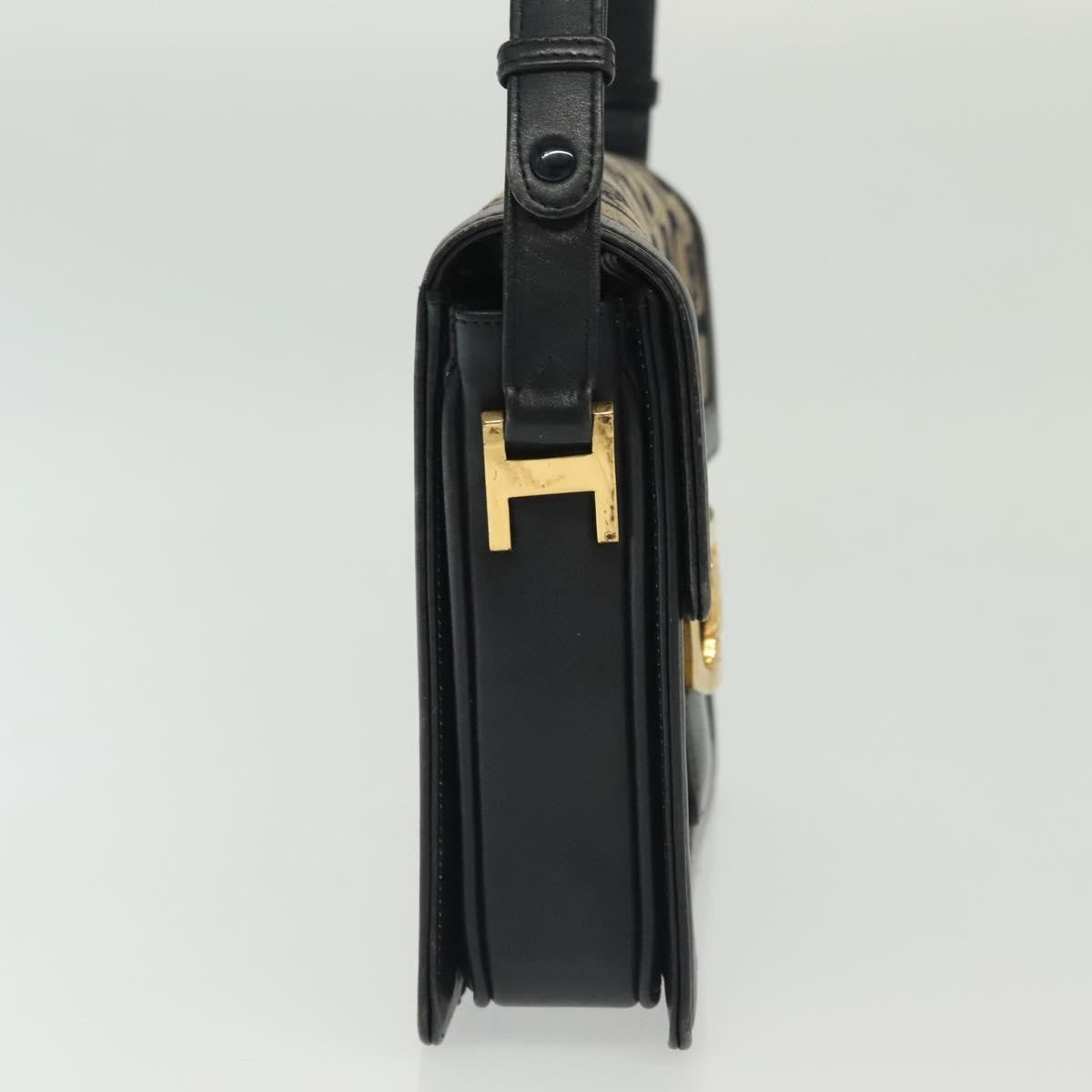 Celine Horse Carriage Shoulder bag Macadam Canvas and leather, NAVY, CANVAS, Shoulder bag