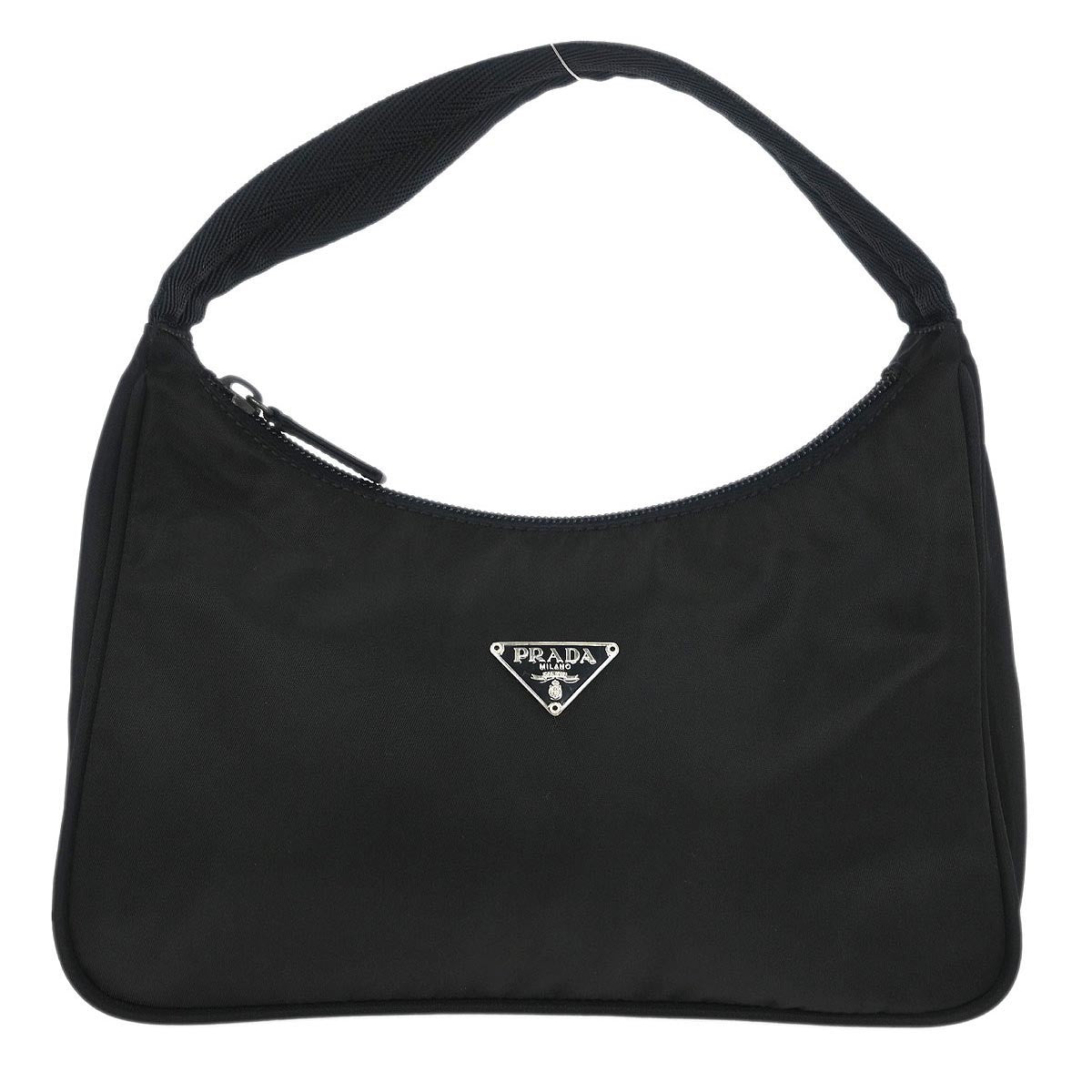 Prada Hobo Tessuto, BLACK, NYLON, Handbag