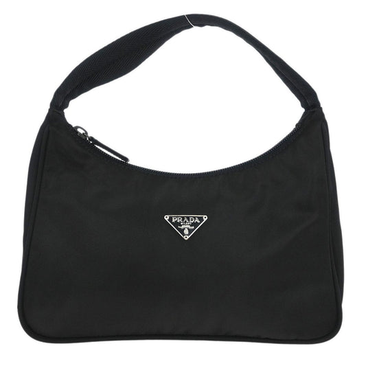 Prada Hobo Tessuto, BLACK, NYLON, Handbag