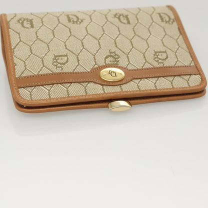 Christian Dior Vintage Honeycomb Zip Pouch Coated Canvas, BEIGE, PVC, Clutche & pouche
