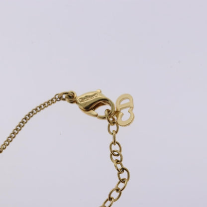 Christian Dior Vintage Logo Round Pendant Necklace Metal, GOLD, METAL, Necklace