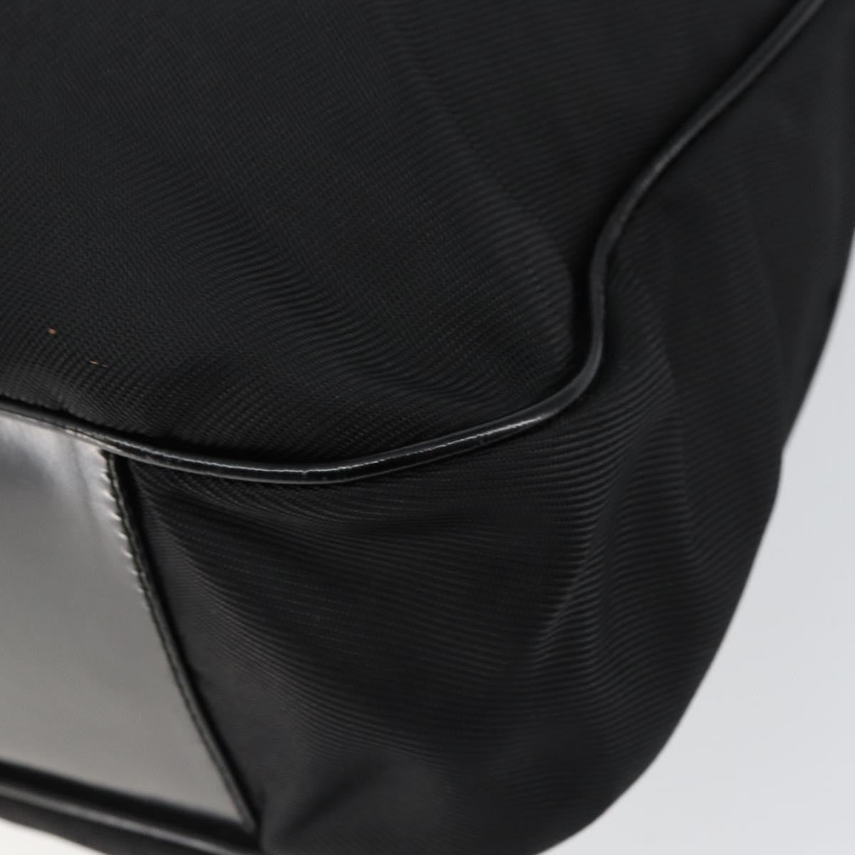 Gucci Vintage Bamboo Handle Open Hobo Nylon, BLACK, NYLON, Handbag