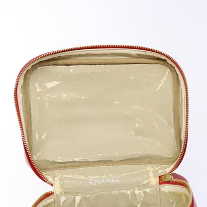 Chanel Vintage Timeless Zip Around Vanity Case Caviar, RED, CALFSKIN, Handbag