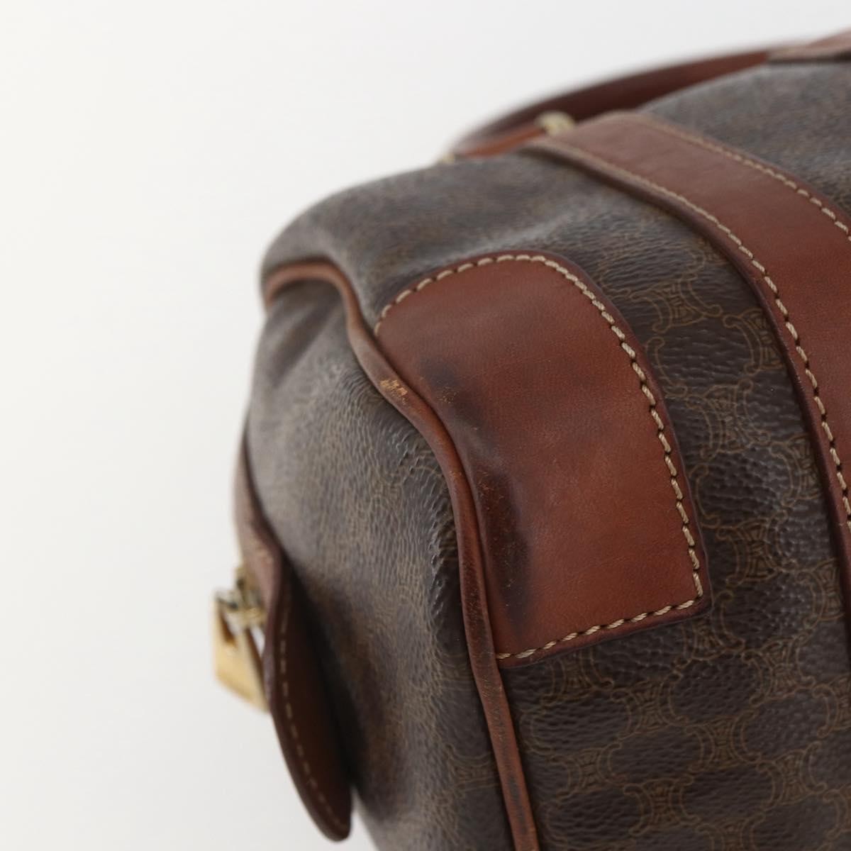 Celine Vintage Macadam Handbag Canvas and Leather, BROWN, CANVAS, Shoulder bag