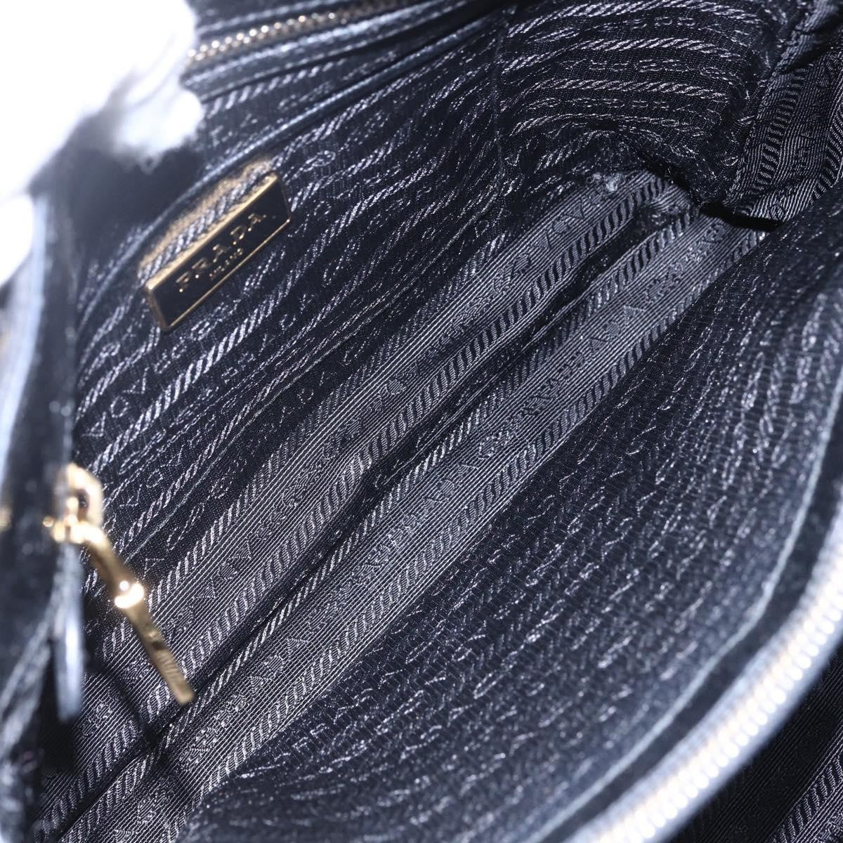 Prada Convertible Top Handle Tote Tessuto with Vernice Saffiano Leather, BLACK, NYLON, Handbag