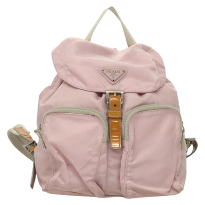 Prada Double Front Pocket Backpack Tessuto, PINK, NYLON, Backpack