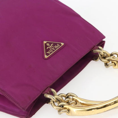 Prada Metal Handles Tote Tessuto, PURPLE, NYLON, Handbag